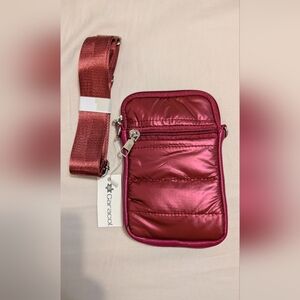 Caracol Metallic Red Crossbody Bag